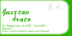 gusztav arato business card